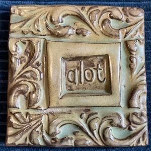 A LOT TileSmile 3x3 Decorative Handmade Ceramic Green Blue Tile